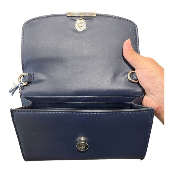 draper James navy daisy handbag purse clutch without strap - Picture 4 of 7